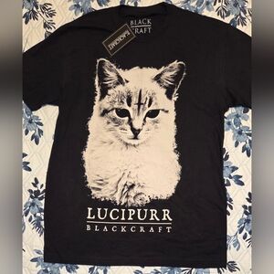 Blackcraft Cult “Lucipurr” Cat Graphic Tee NWT Unisex Medium Goth Occult Shirt